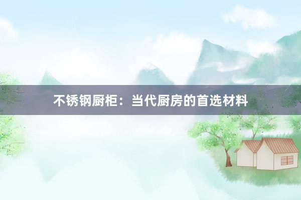 不锈钢厨柜：当代厨房的首选材料